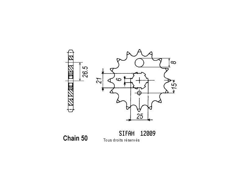 Pignon Z 400 2 Cyl 74-80   12009cz0