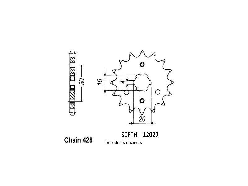 Pignon Kmx 125 86-98 Ar 125 82-93 12029cz0