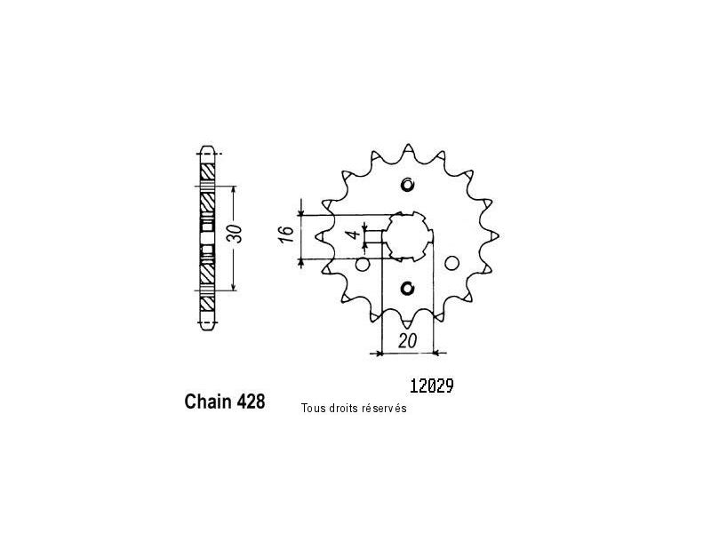 Pignon Kdx 125 90-98   12029cz0
