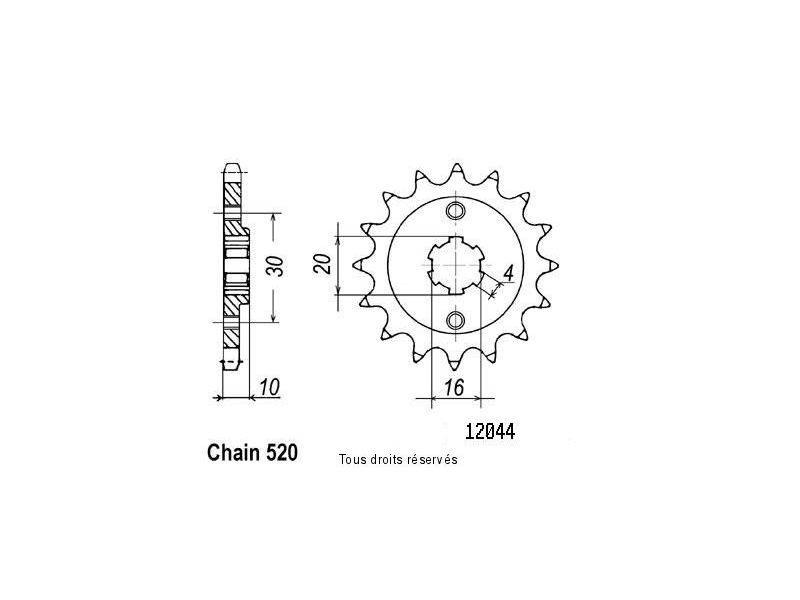 Pignon Cagiva 125 Mito 90-98 125 Blues 87-95 - 125 N1 97-98 12044cz0