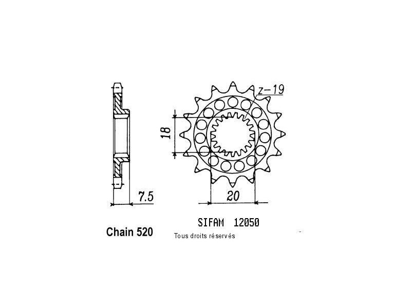 Pignon 125 Cr 87-2001   12050cz0