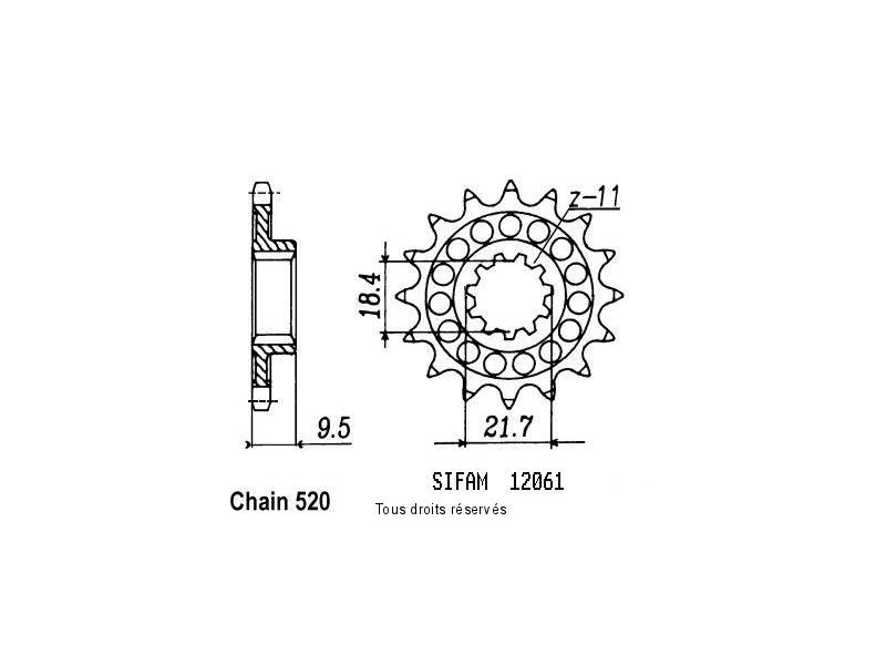 Pignon 250 Cr 86-87 500 Cr 86-87 12061cz0