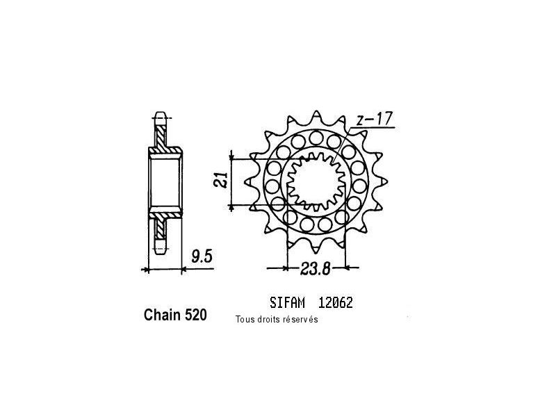 Pignon Honda 250 Cr 1988-2004 12062cz0