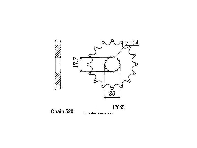 Pignon Yamaha 125 Yz 1987-1999 12065cz0