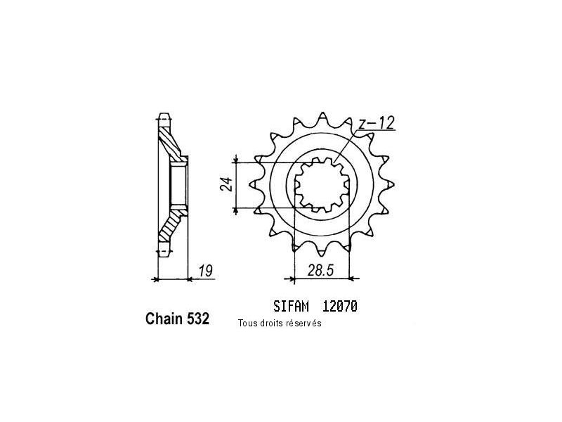 Pignon Zx-10 Tomcat 88-91   12070cz0