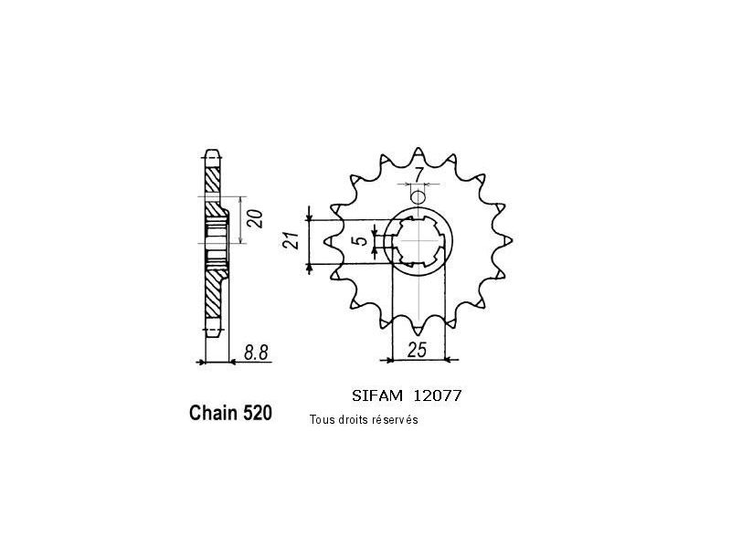 Pignon Hva 250 Cr/Wr 1989-1998 12077cz0