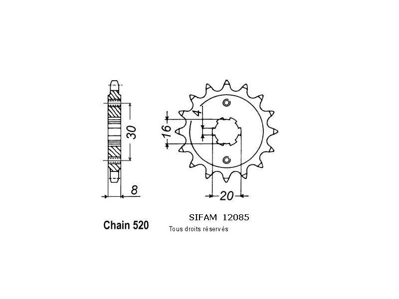 Pignon Hva 125 Cr/Wr 1991-1994 12085cz0