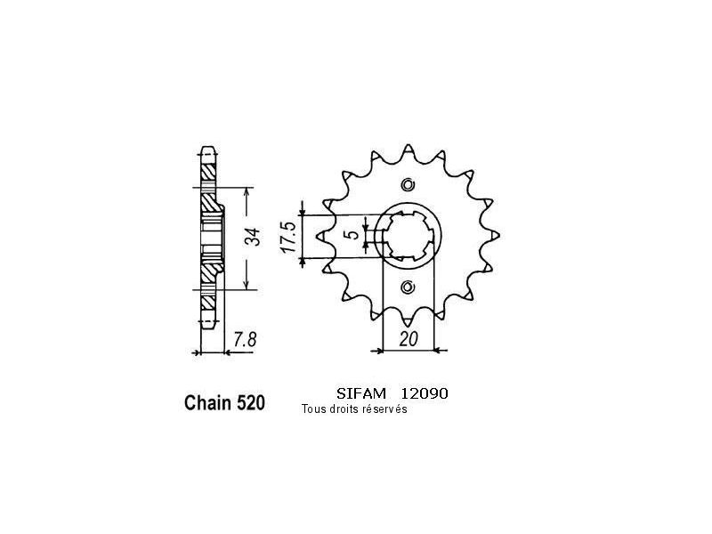 Pignon Nsr 125 R Crm 125 R 90-00 12090cz0