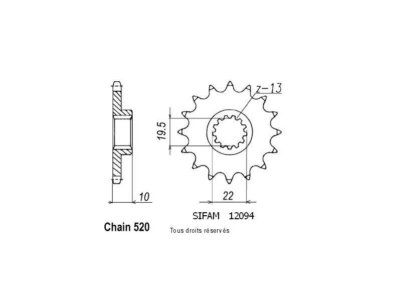 Pignon Suzuki 250 Rm 1983-2001 12094cz0
