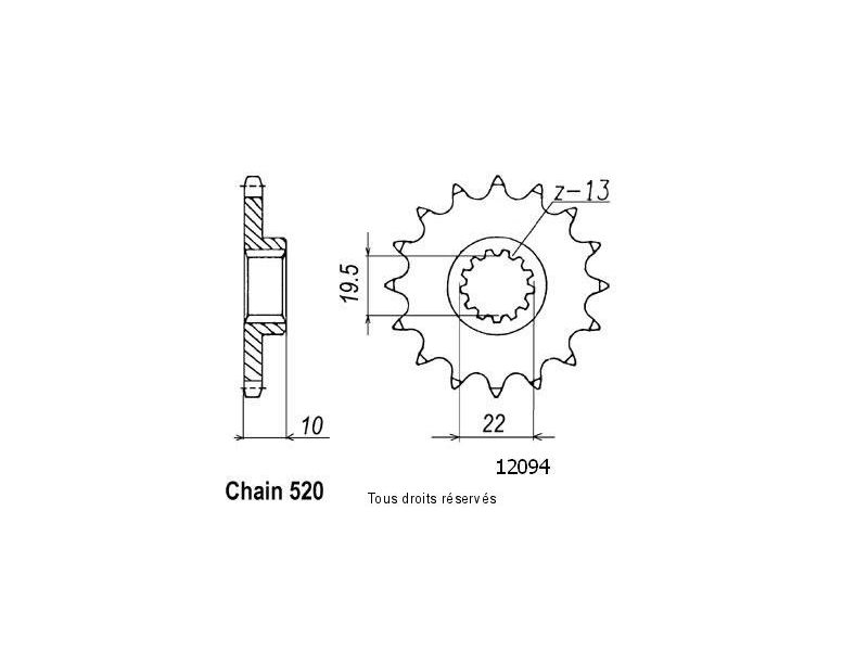 Pignon Suzuki 250 Rm 1983-2001 12094cz0