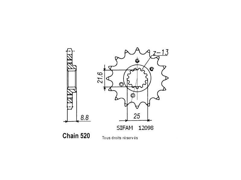 Pignon Xr 600 R 91-01   12098cz0