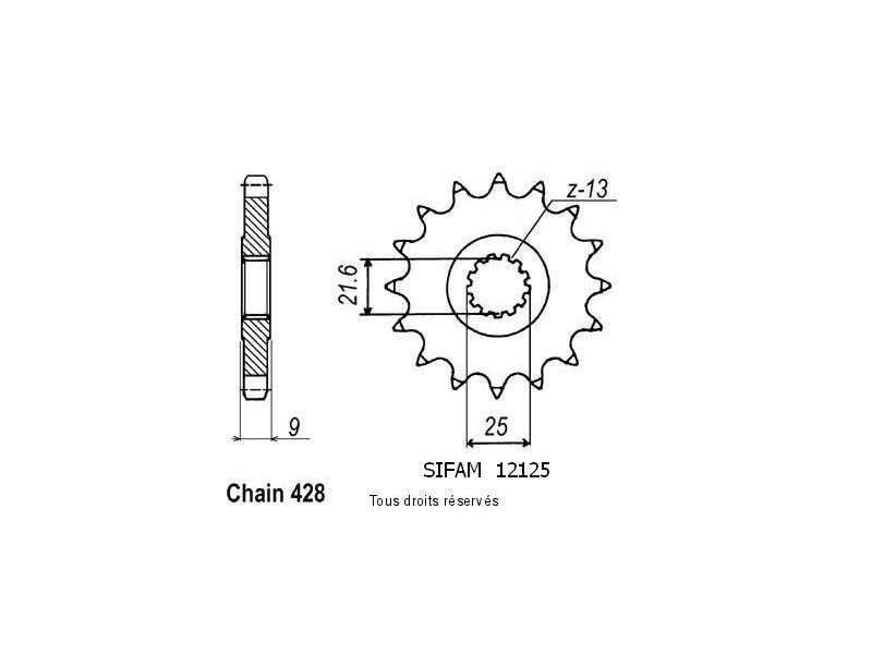 Pignon Sr 500 91-95   12125cz0