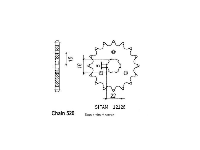 Pignon Kawasaki 125 Kx 1994-2001 12126cz0