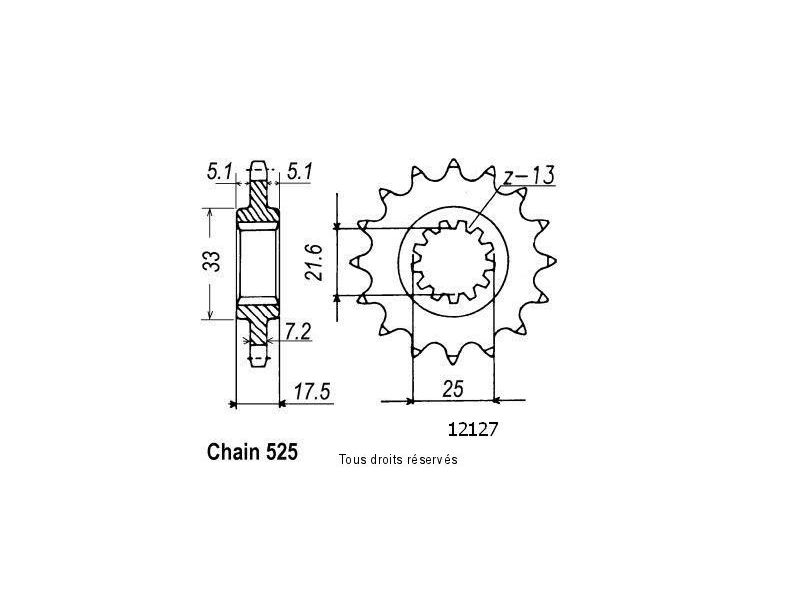 Pignon Cb500 R/Y 94-00   12127cz0
