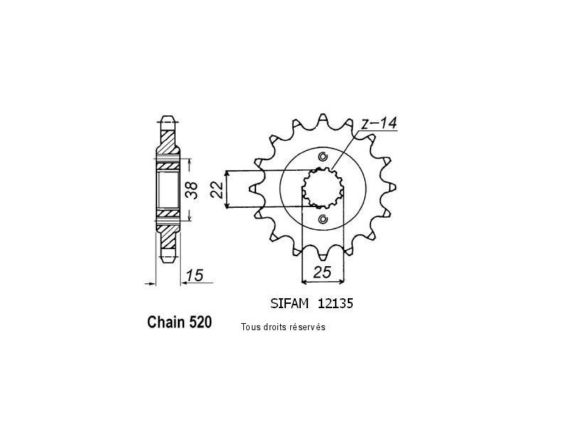 Pignon Ducati 907 Paso I.E 92   12135cz0