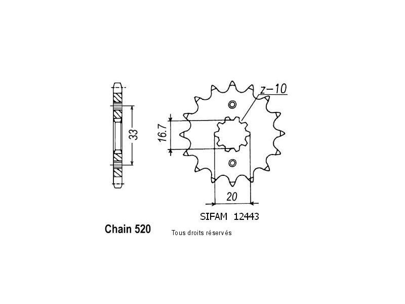 Pignon Kx-f/Rm-Z 250 04-   12443cz0