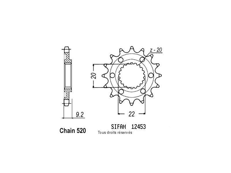 Pignon Kawasaki Kx-f 250 06-   12453cz0