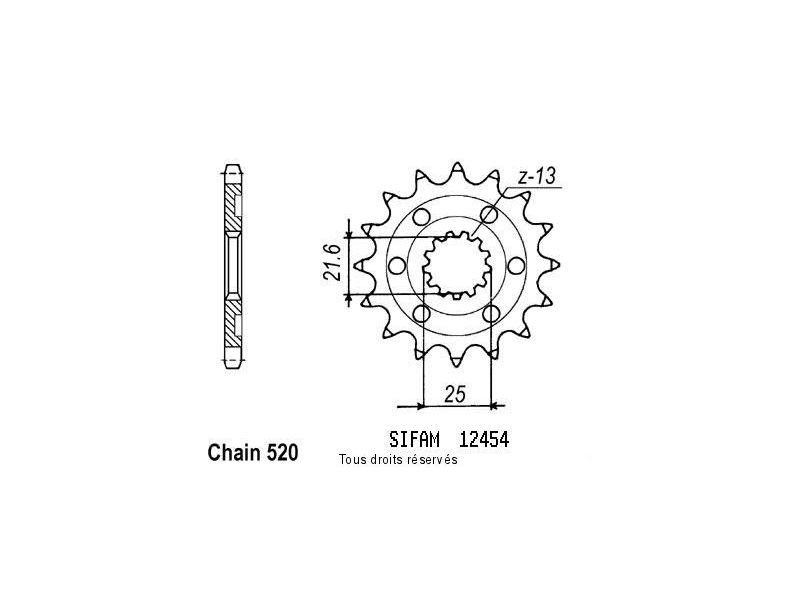 Pignon Kawasaki Kx-f 450 06-   12454cz0