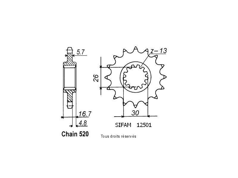 Pignon Racing Pas 520 Cbr 1000/600 Rr 03-06 12501cz0