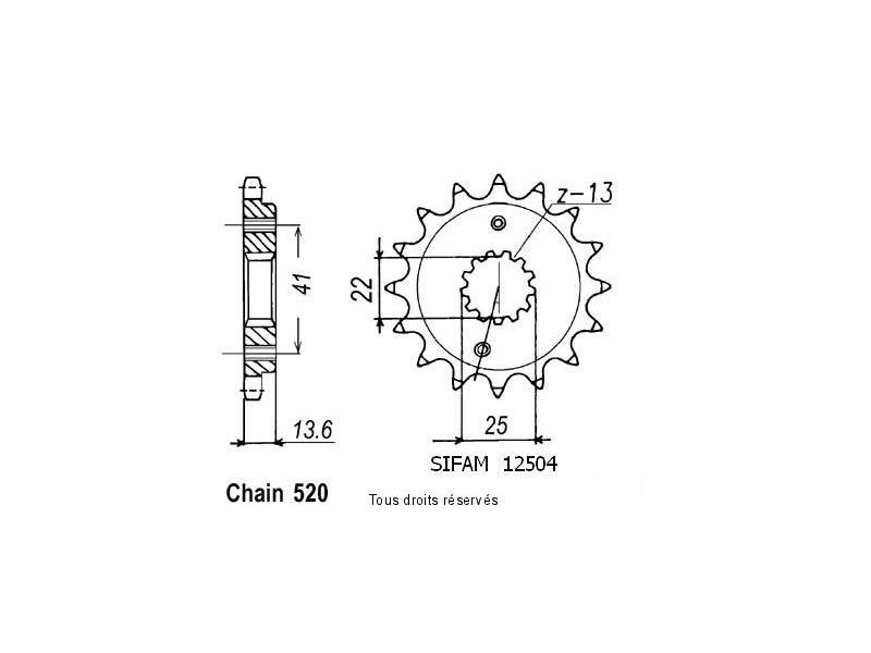 Pignon Racing Pas 520 Zx-6r/9r 98-04 12504cz0