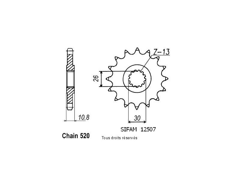 Pignon Racing Pas 520 Yzf R1 98-06 12507cz0