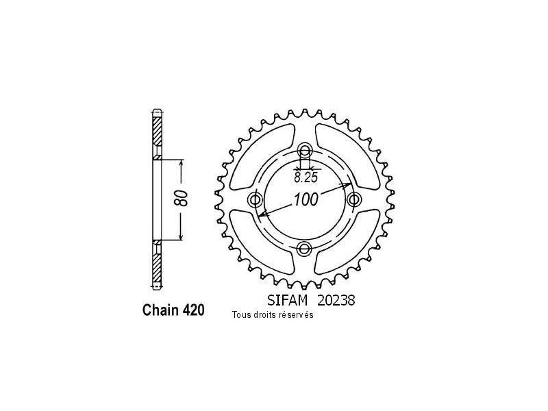 Couronne Honda Xr 70 91-03 Pas420/Z360