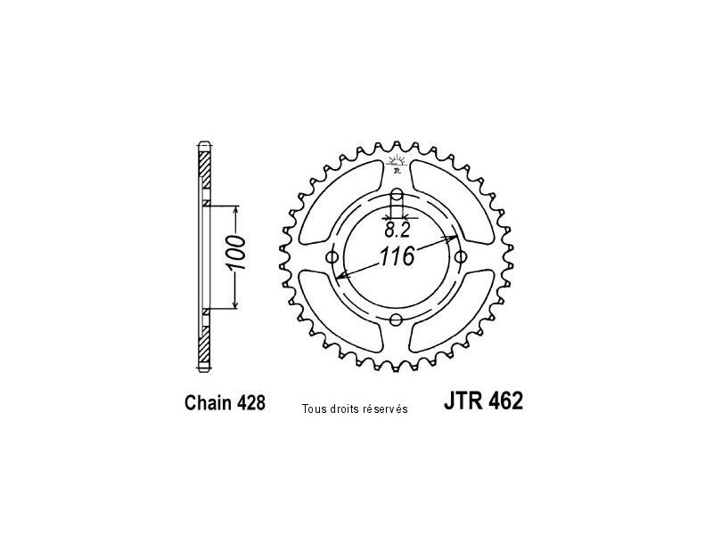 Couronne Kawasaki 80 Kx 1986-1999 Pas428/Z510
