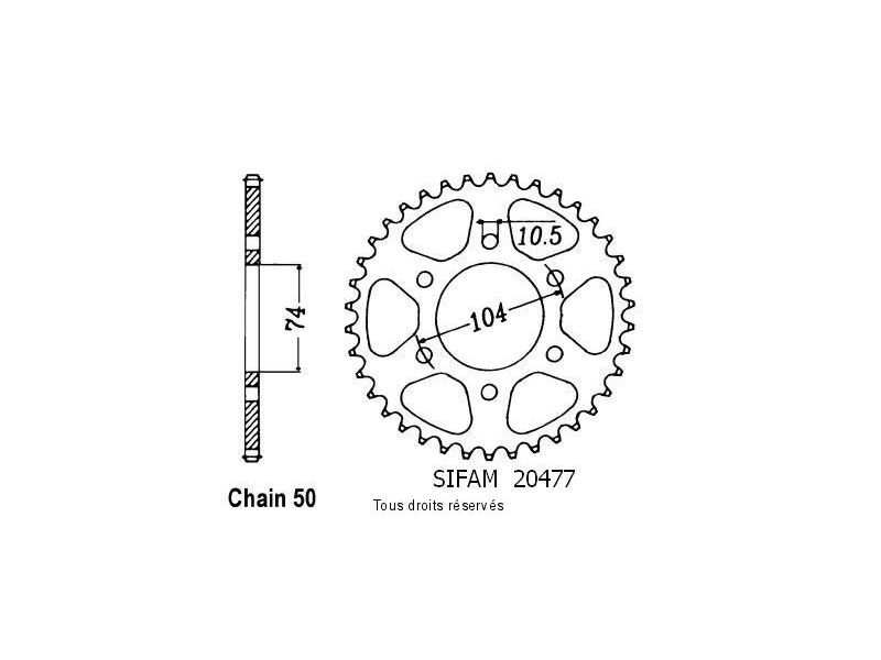 Couronne Z 400 4 Cyl 80-82   Pas530/Z400