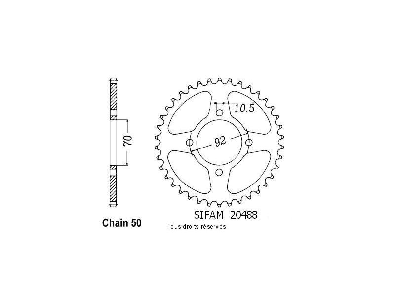Couronne Z 400 2 Cyl 75-80   Pas530/Z440