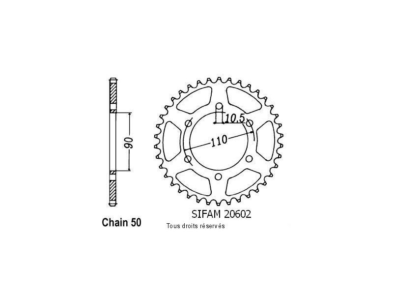 Couronne Xs 650 Se 78-83   Pas530/Z330