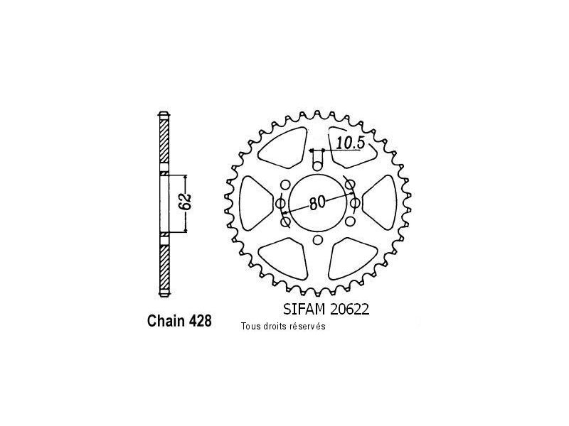 Couronne Dt 125 Lc 85-88 Dt 125 Tenere 88-92 Pas428/Z500