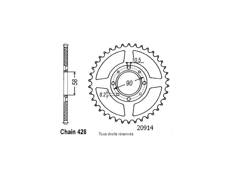Couronne Xls/Xr 125 79-87 Cb 125 K5 76 Pas428/Z470