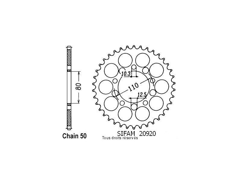 Couronne Cbr 600 F 87-90 Cbx 550 F 82-86 Pas530/Z430