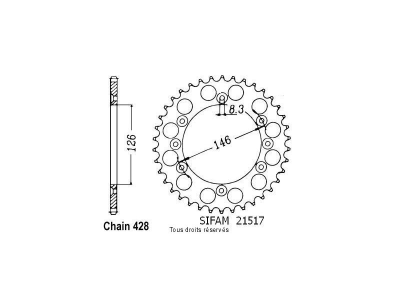 Couronne Ts 125 R 89-96 25049CZ50 IDEM  Pas428/Z500