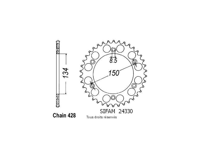 Couronne Kdx 125 90-99   Pas428/Z480