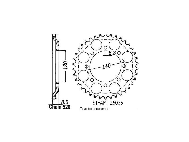 Couronne Klr 600 84-90   Pas520/Z430