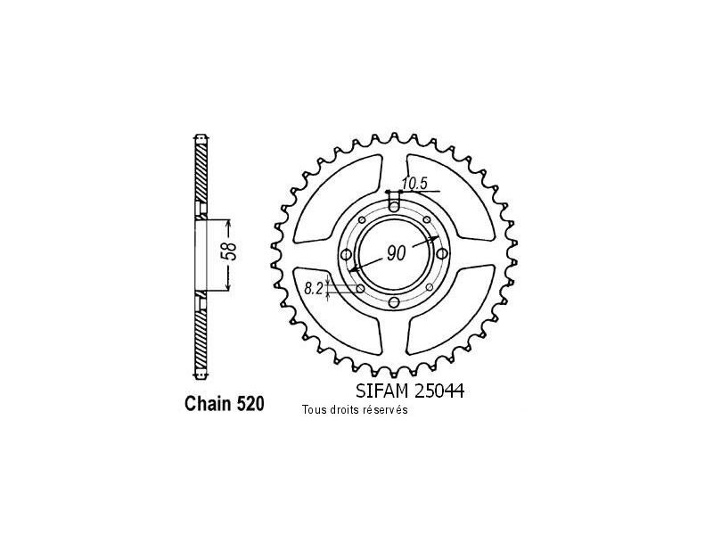 Couronne Honda 125 Nsr   Pas520/Z410