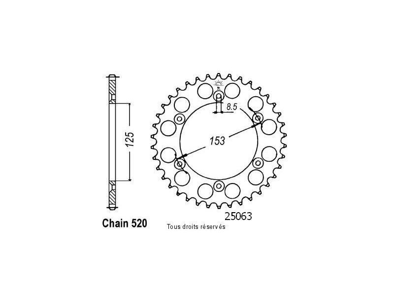 Couronne Honda 125/250/500 Cr Pas520/Z500