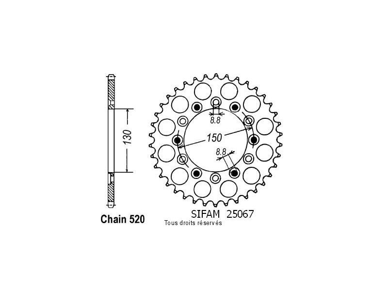Couronne Xr 600 R 88-90   Pas520/Z500