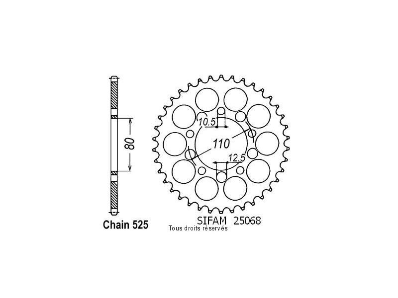 Couronne Cb500 R 94-03   Pas525/Z400