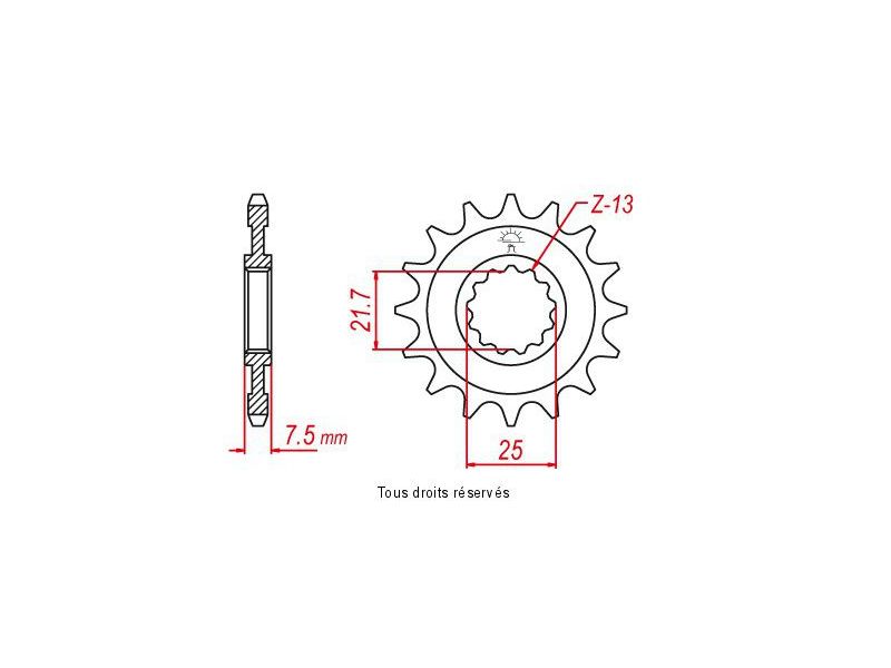 Pignon Esjot Lightweight Yamaha Vendu sous Blister0