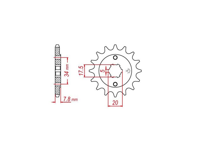 Pignon Honda - 520 - 14 Dents - Similaire JTF327 - Made in Germany0