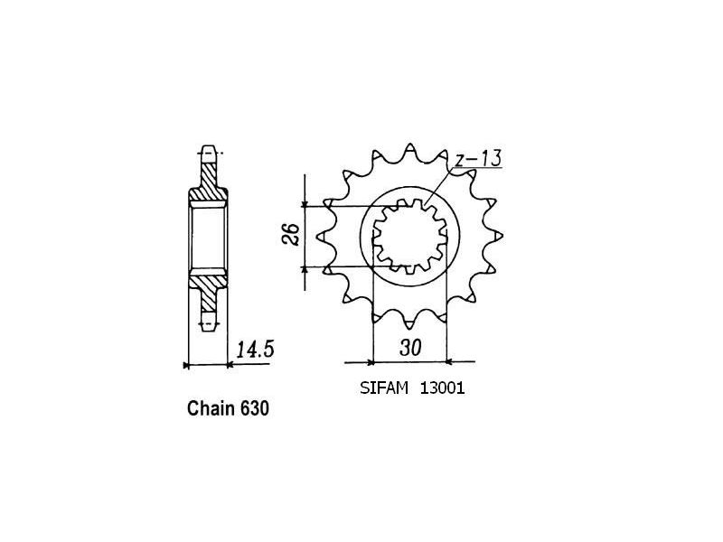 Pignon Honda - 630 - 15 Dents - Similaire JTF330 - Made in Germany0