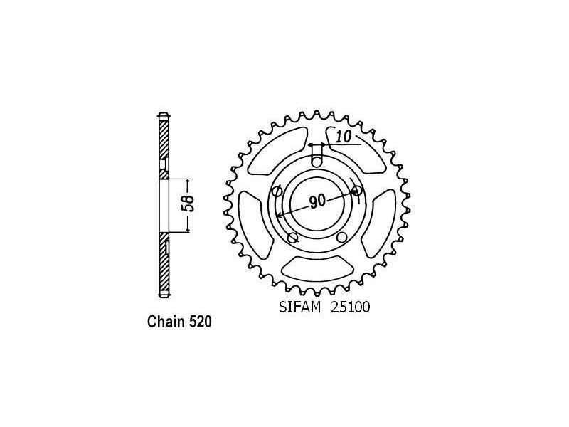 Couronne Acier Honda - 520 - 35 Dents - Similaire JTR604 - Made in Germany0