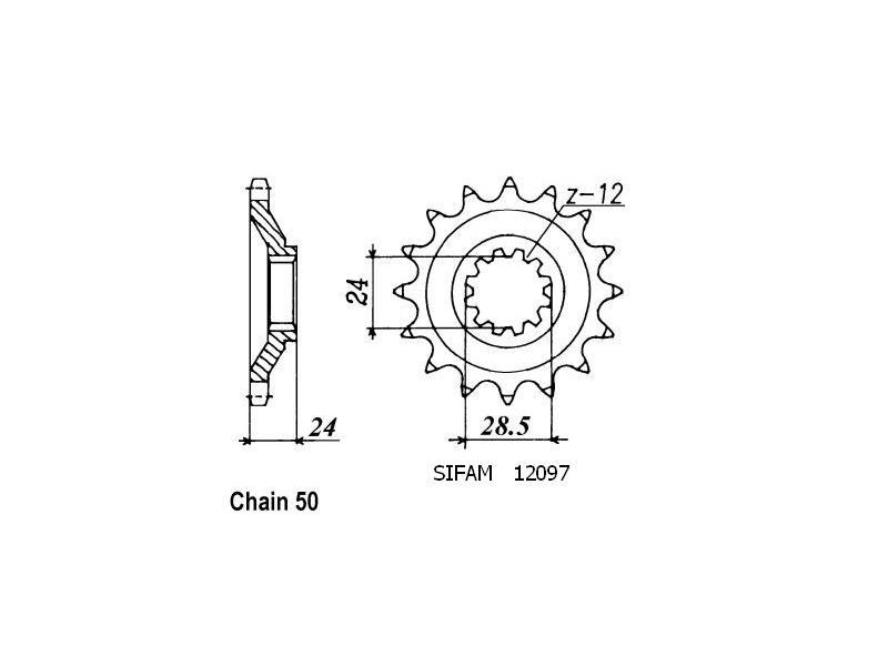 Pignon Kawasaki - 530 - 17 Dents - Similaire JTF528 - Made in Germany0