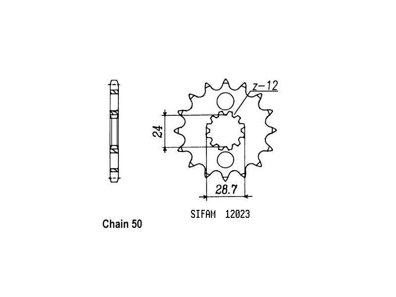 Pignon Kawasaki - 530 - 16 Dents - Similaire JTF517 - Made in Germany0