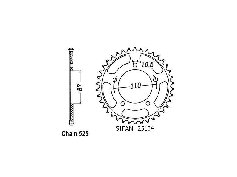 Couronne Acier Suzuki - 525 - 47 Dents - Similaire JTR807 - Made in Germany0