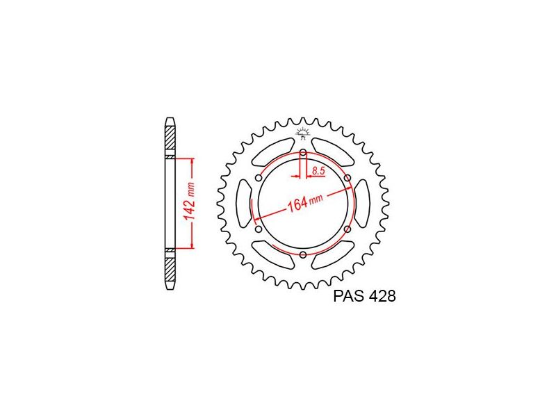 Couronne Acier Hyosung - 428 - 52 Dents - Similaire JTR1067 - Made in Germany0