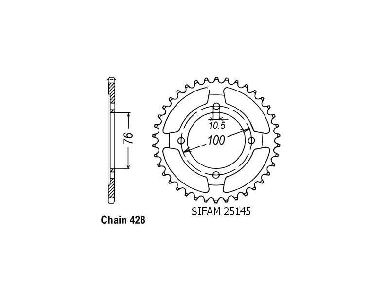 Couronne Acier Suzuki - 428 - 56 Dents - Similaire JTR1806 - Made in Germany0