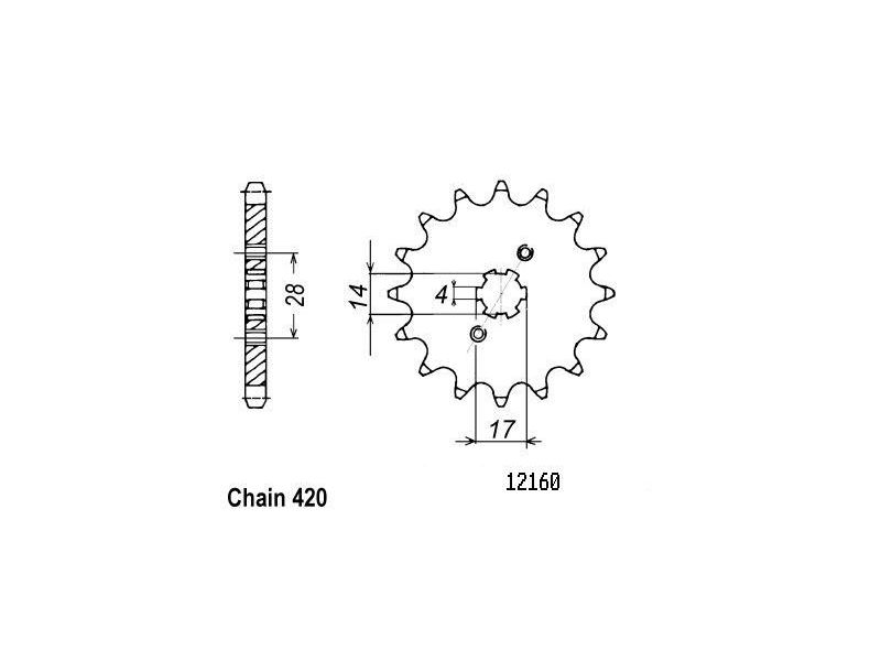Pignon TT Kawasaki - 420 - 13 Dents - Similaire JTF1127 - Made in Germany0